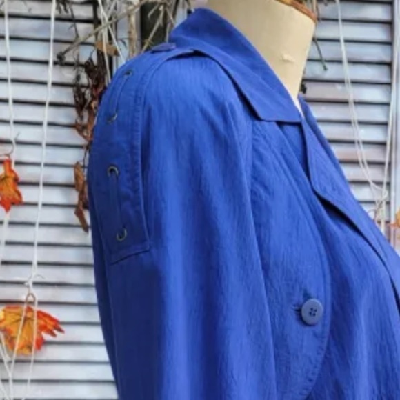 CYCLONE Vintage trench coat, double lined, royal blue - Picture 7 of 10